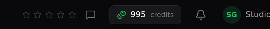 The top-right toolbar with a star rating and a feedback speech-bubble icon